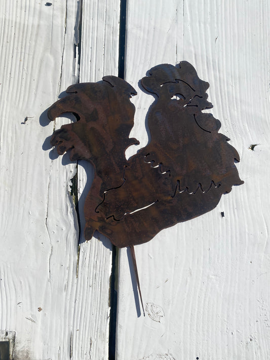 Hahn aus Cortenstahl