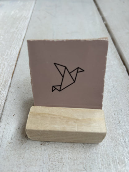 Tegeltje origami vogeltje