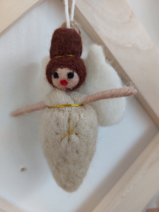 Sjaal met Verhaal hanger engel wit/goud