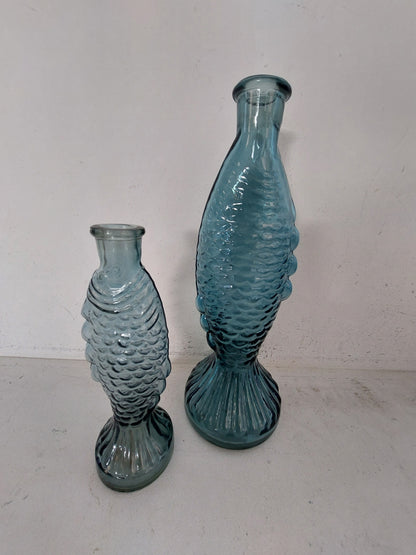 Madam Stoltz vis vaas blauw klein