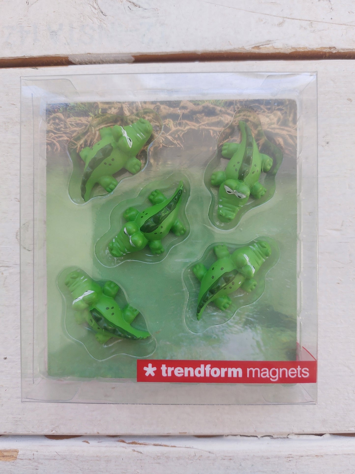 Doosje magneten groene krokodillen