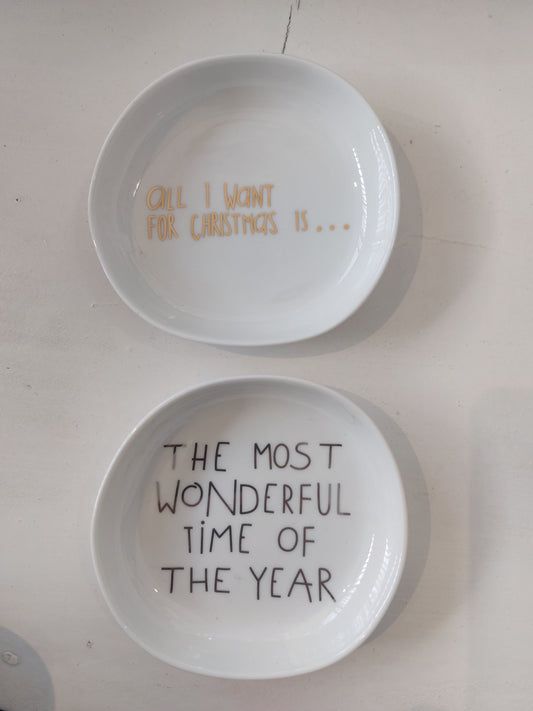 Räder kerst schaaltje met gouden tekst