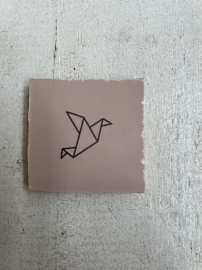 Tegeltje origami vogeltje