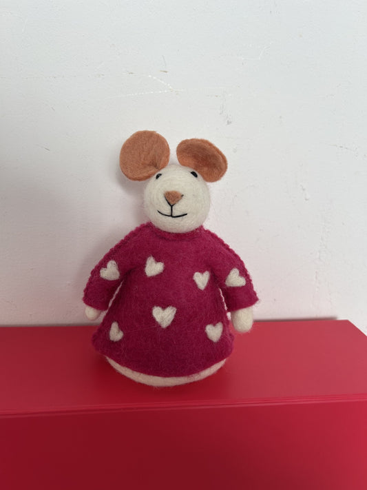 Hartjes muis Fuchsia sjaal met verhaal