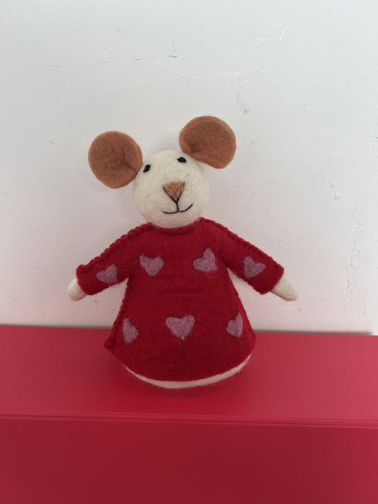 Hartjes muis rood Sjaal met verhaal