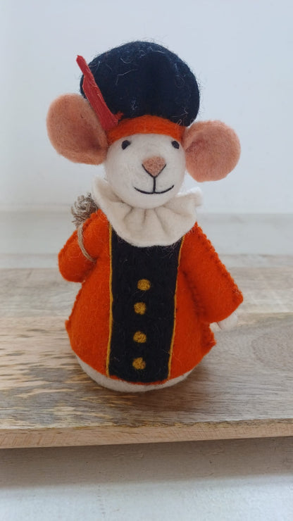 Sjaal met verhaal Pietermuis oranje