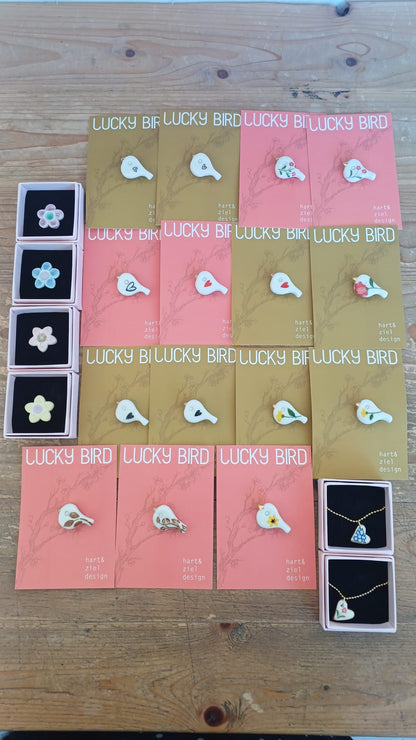 Hart & Ziel broche roze bloemetje