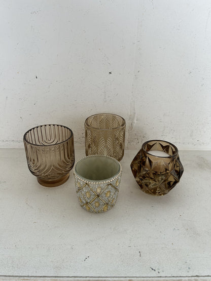 Goud glitter waxinelichtje