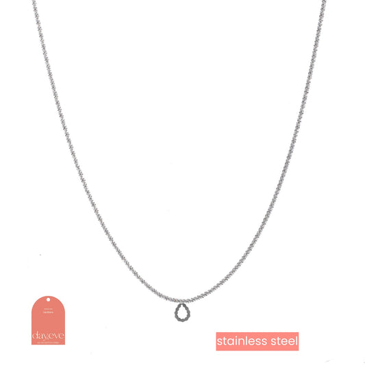 Zilveren open drop ketting stainless steel Day & Eve