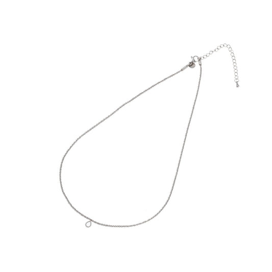 Zilveren open drop ketting stainless steel Day & Eve